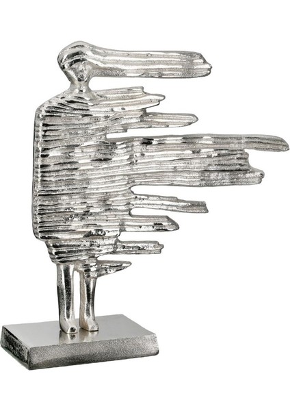 Gılde Heykel Kadın Motifi Alüminyum Gümüş Renkli L.10 cm W.27 cm H.27 cm