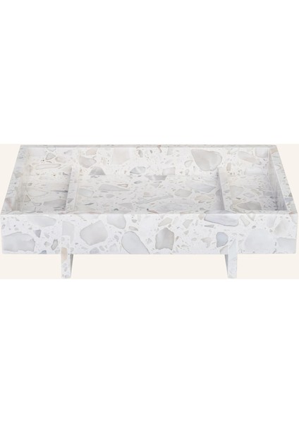 Abento 30X18 cm Mermer Ayaklı Dekoratif Tepsi Skulptürel Tasarım