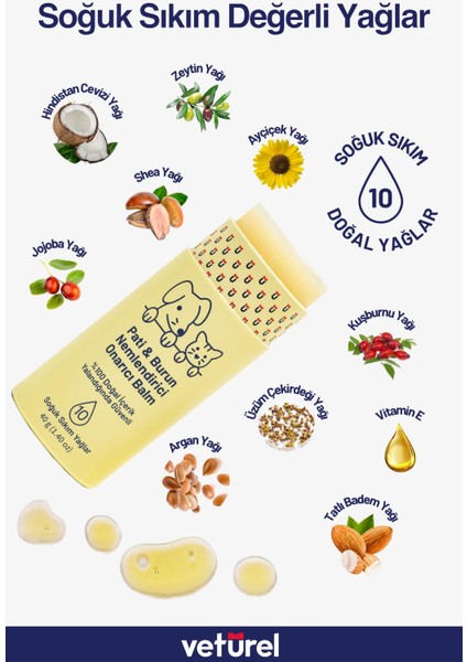 Pati Balm %100 Doğal Kedi Köpek Nemlendirici 40GR + Pati Temizleme Spreyi Koku ve KIR GIDERICI 300ML modelleri