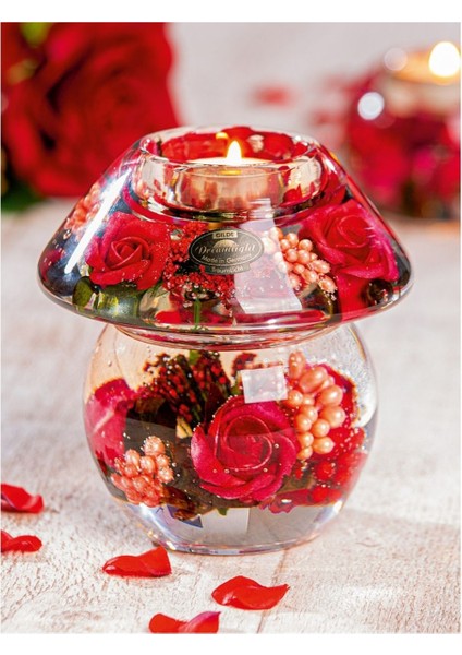 Gılde Dreamlight Tealight Mumluk Noblesse Smart Cam Kırmızı Y.11 cm D.11 cm