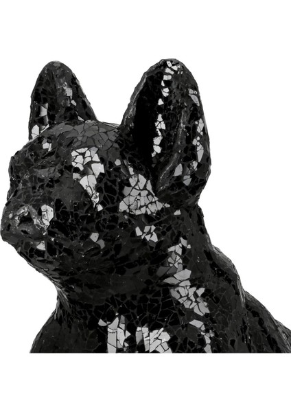 Gılde Figür Köpek Bulldog Kristal Cam Siyah L.24 cm W.40 cm H.38 cm