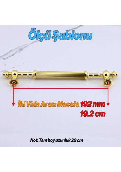 Mobilya Çekmece Mutfak Dolabı Dolap Kulpları Kulbu Kulpu Altın Gold Metal Kulp 192 Mm- 19.2 cm fiyatları
