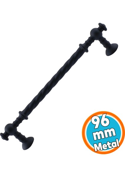 Mobilya Mutfak Dolabı Çekmece Dolap Kapak Kulpu Kulbu Mat Siyah (96 Mm-9.6 Cm) Metal Kulpları