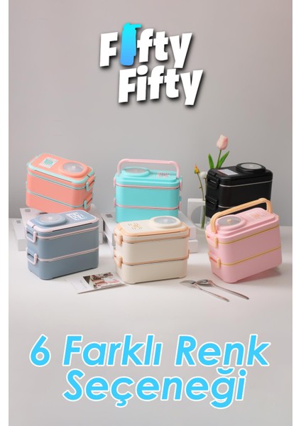 1200 ml Iki Kat Dört Bölme Paslanmaz Çelik Lunch Box Yeni Nesil Sefer Tası-Sos Kaseli MODEL-FFLBOX8023
