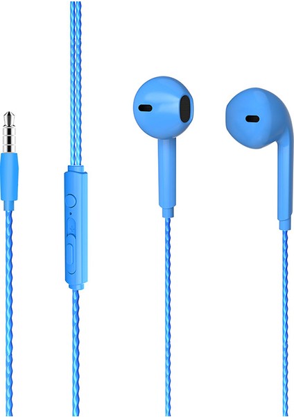 Lecoo EH104BL 3.5mm Jacklı Kablolu Kulak Içi Mikrofonlu Mavi Kulaklık (5131)