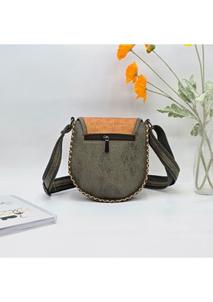 Rakun Figürlü Çapraz Örgülü Kol Çantası Etnik Bohem Style - Yesil