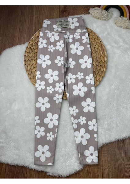 Mevsimlik Çiçek Baskılı Kız Çocuk Fitilli Tayt 4'lü Set fırsatları