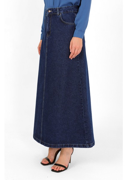 Yüksek Bel A Kesim Denim Etek modelleri