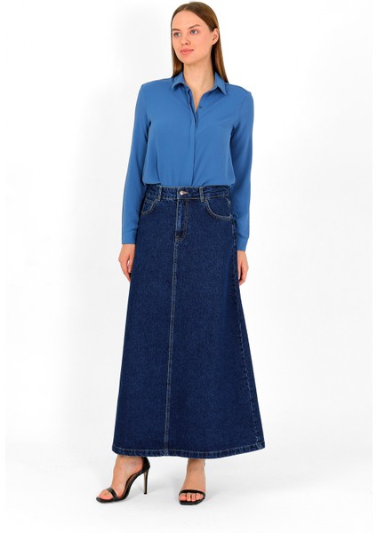 Yüksek Bel A Kesim Denim Etek indirimleri