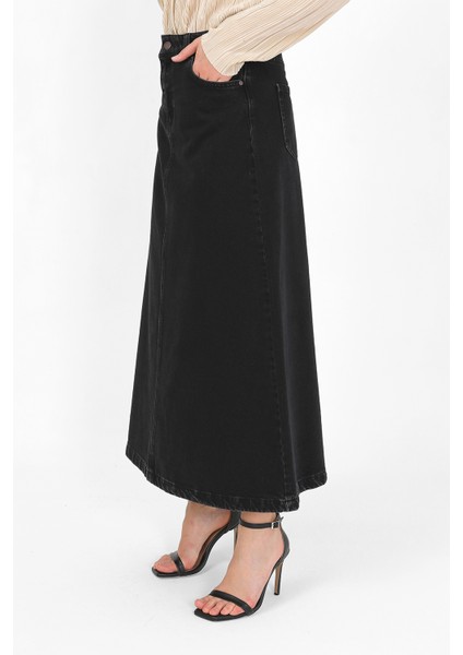 Yüksek Bel A Kesim Denim Etek modelleri