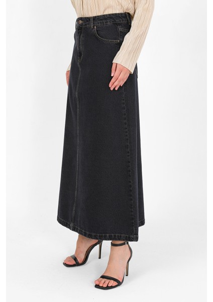 Yüksek Bel A Kesim Denim Etek modelleri
