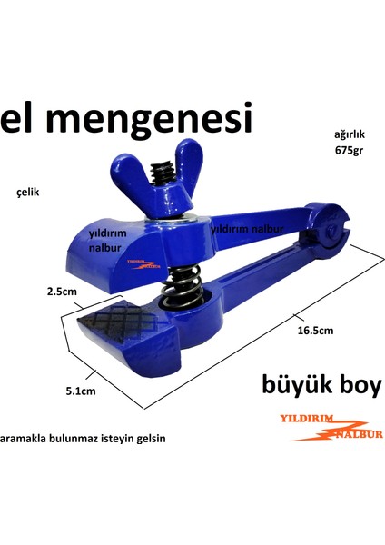 Büyük Boy Duble El Mengenesi Metal Işkence Çelik Hobi Işleri Kuyumcu Mengene Mavi