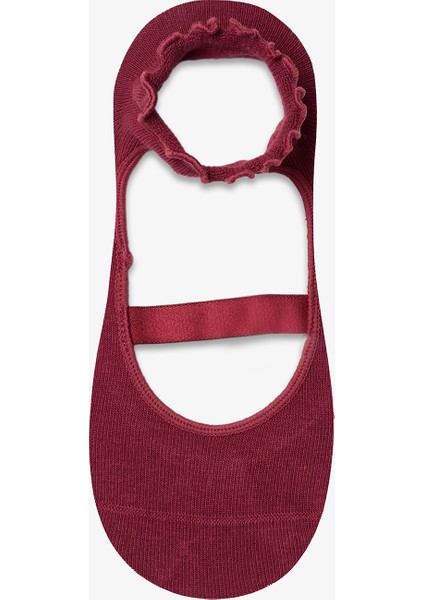 Frill Cross Bordo Babet Çorabı