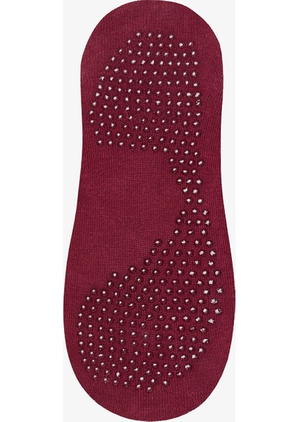 Frill Cross Bordo Babet Çorabı