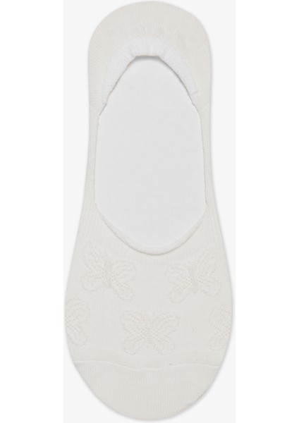 Butterfly Jacquard 3lü Bej Babet Çorap