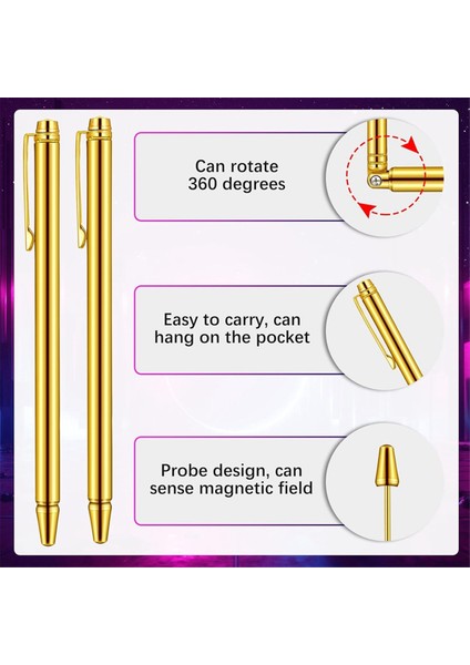 Adet Dowsing Çubukları Bakır Set Kalem Şeklinde Altın Ruh Çubukları (Yurt Dışından)