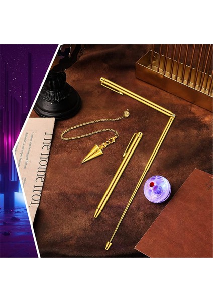 Adet Dowsing Çubukları Bakır Set Kalem Şeklinde Altın Ruh Çubukları (Yurt Dışından)