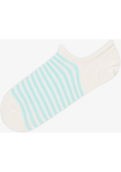 3 Çift Pamuklu Renkli Çizgili Sneaker Çorap