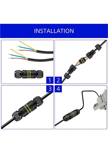 Adet IP68 Su Geçirmez 2 Yollu 3 Çekirdekli Elektrik Konnektörü M20 (5-12MM) (Yurt Dışından)