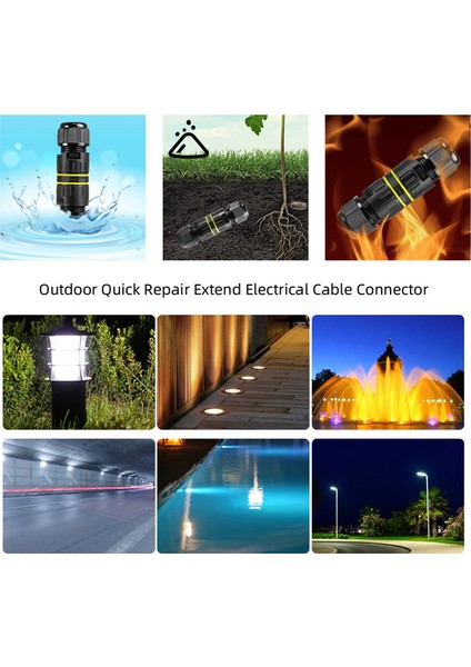 Adet IP68 Su Geçirmez 2 Yollu 3 Çekirdekli Elektrik Konnektörü M20 (5-12MM) (Yurt Dışından)
