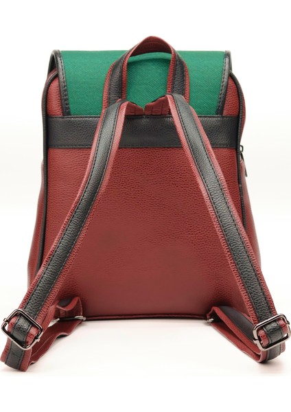 Klasik Frida Figürlü Kapaklı Sırt Çantası Etnik Bohem Style - Bordo modelleri