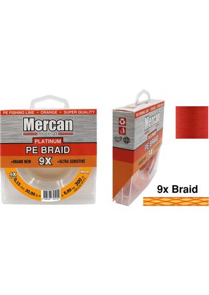 Pe Örgü Platinum X9 Turuncu Ip 300M Makara Misina indirimleri