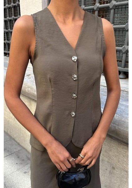 Miracotton Arkası Bağcıklı Yelek Plazza Pantolon Modal Takım 10202-08 indirimleri