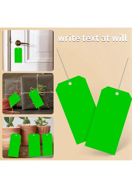 100 Adet 4 3/4 Inç x 2 3/8 Inç Plastik Nakliye Etiketi (Yeşil) (Yurt Dışından)
