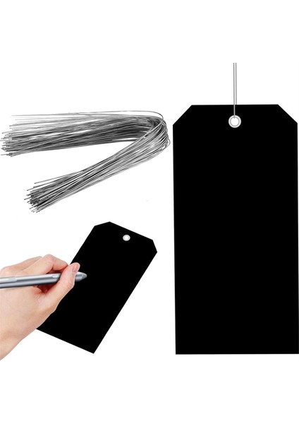 100 Adet 4 3/4 Inç x 2 3/8 Inç Plastik Nakliye Etiketi (Siyah) (Yurt Dışından)