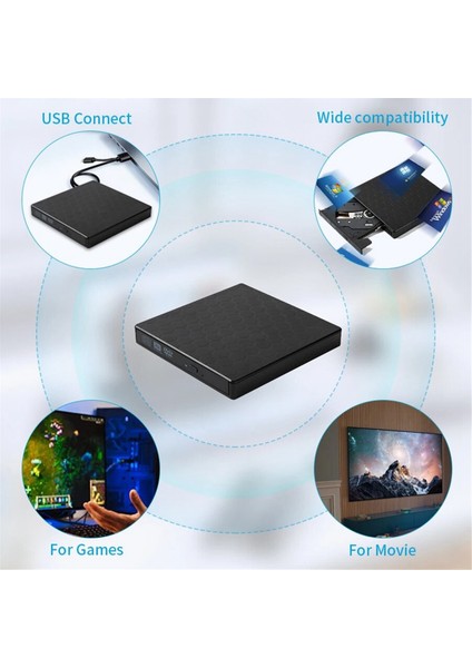 Harici DVD Sürücü USB 3.0 Taşınabilir +/-Rw Oynatıcı CD Rom Yazıcı Için (Yurt Dışından)