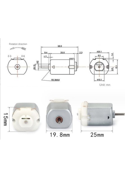 130 Mikro-Dc Motor USB Fan Alarm Saati 4 Wd Fırça Pratik Motor (Yurt Dışından)