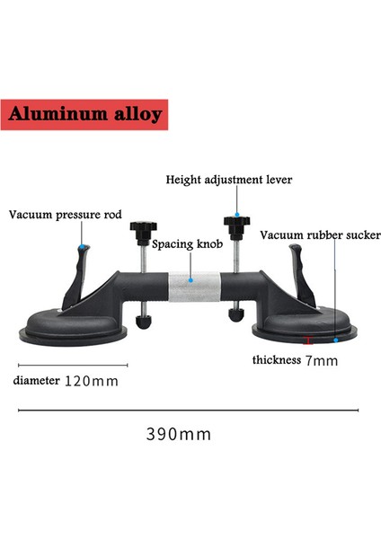 Ayarlanabilir Vakumlu Cam Emici Dikiş Sabitleyici Yapı Aleti Alüminyum (Yurt Dışından)