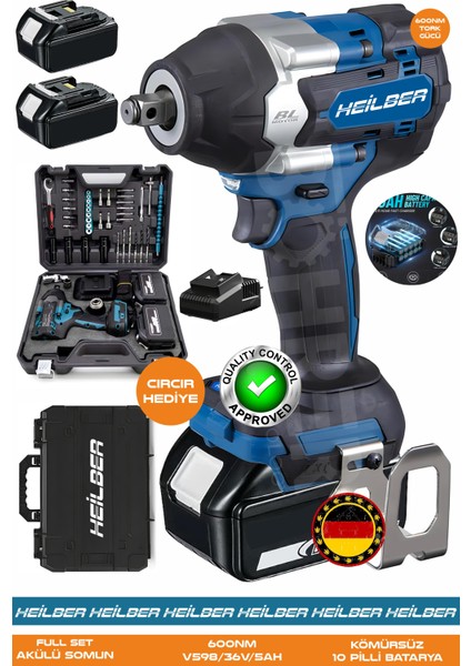 Alman BA01073M Akülü Darbeli Somun Sıkma | 36V 5AH | 600 Nm Tork – Ergonomik Tasarım – Darbeli Lokma Anahtar