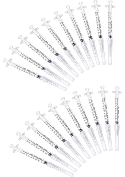 20 Paket 1ml Plastik Şırınga 27GA 1/2 Inç Iğne, Şırıngalar (Yurt Dışından)