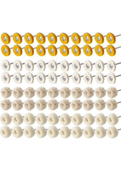 Döner Aletler Için 80 Adet 1 Inç Parlatma Tekerleği Seti, 3mm 1/8 Inç Şaft (Yurt Dışından)