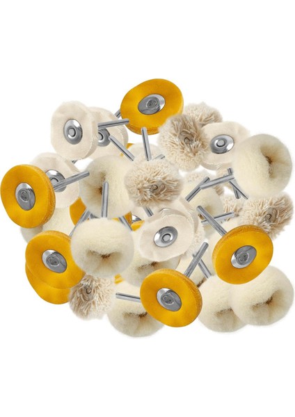 Döner Aletler Için 80 Adet 1 Inç Parlatma Tekerleği Seti, 3mm 1/8 Inç Şaft (Yurt Dışından)