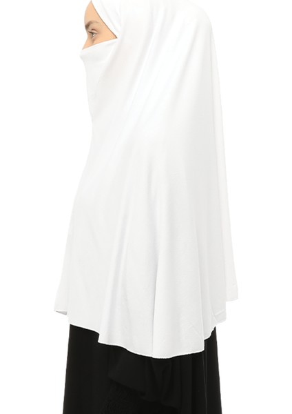 Hazır Türban Peçeli Pratik Eşarp Tesettür Nikaplı Hijab - Namaz Örtüsü Sufle (3Xl) - Beyaz indirimleri