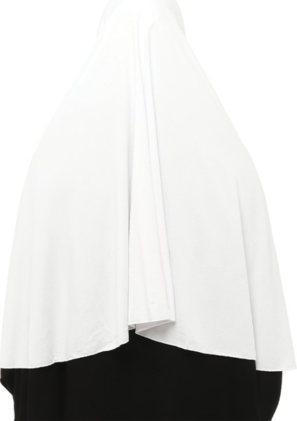 Hazır Türban Peçeli Pratik Eşarp Tesettür Nikaplı Hijab - Namaz Örtüsü Sufle (3Xl) - Beyaz