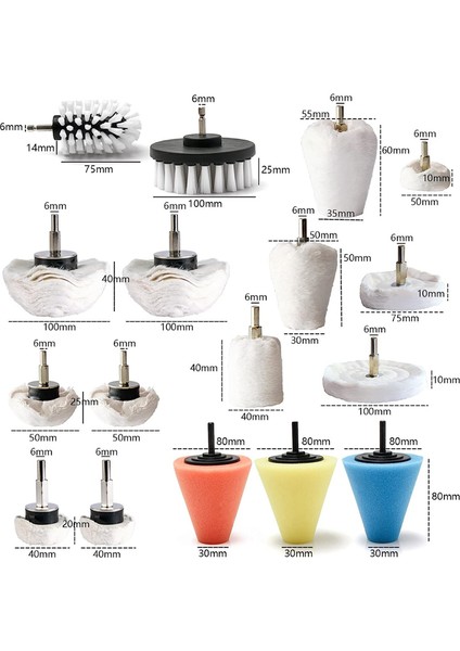 17 Adet Parlatma Pedi Cilalama Tekerleği Seti, Metal Krom Plastik Vb. Için (Yurt Dışından)