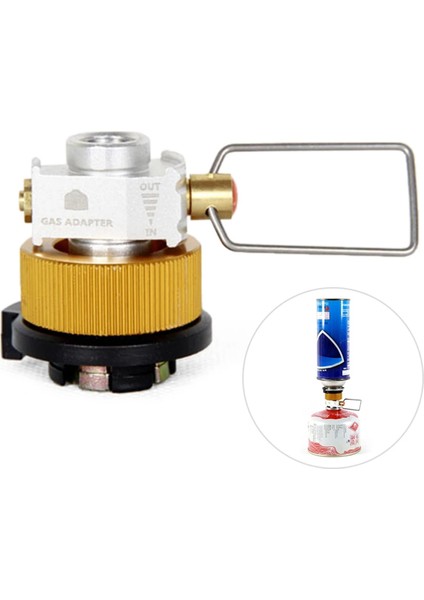 Gaz Konvertörü Yeniden Dolum Gaz Tankı Dönüşüm Adaptörü Altın (Yurt Dışından)