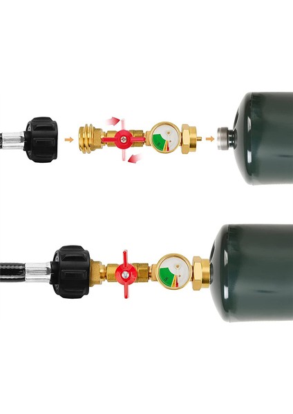 1lb Propan Tankı Adaptörü Açma/kapama Vanası ve Göstergesi Ile (Yurt Dışından)