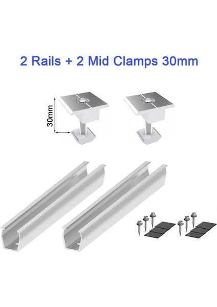 Güneş Paneli Montaj Braketi Rayları Kelepçe Sabitleme Modülü Montajı, 30MM (Yurt Dışından)