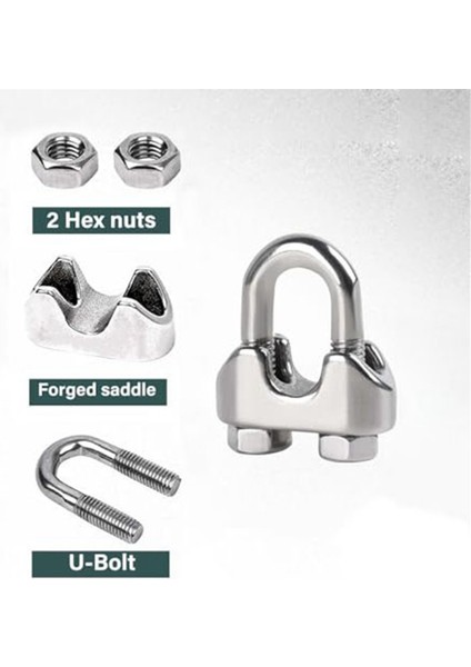 Askı 1/4 Inç M6 Tel Halat Kablo Kelepçesi Yüksük Kablo Kelepçesi Takımı, 12 Takım (Yurt Dışından) modelleri