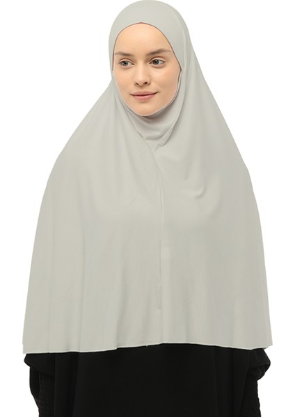 Hazır Türban Peçeli Pratik Eşarp Tesettür Nikaplı Hijab - Namaz Örtüsü Sufle (3Xl) - Koyu Krem
