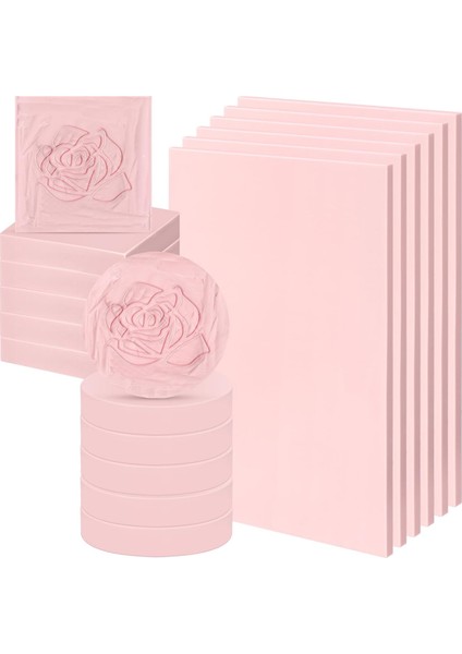 18 Adet Kauçuk Damga Oyma Blokları Pembe Yumuşak Linolyum Blokları (Yurt Dışından)
