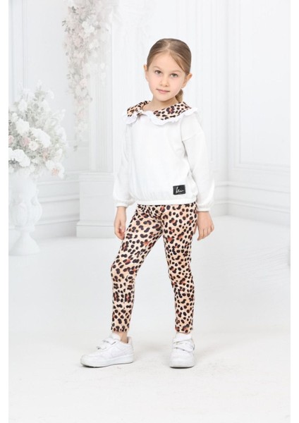 Leopar Baskılı Tayt Kız Çocuk Takım modelleri