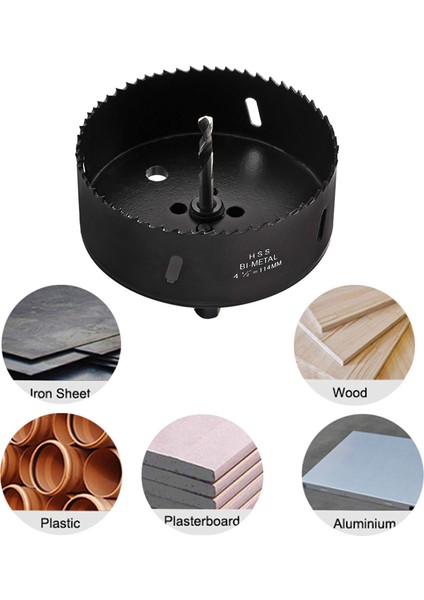 4,5 Inç / 114 mm Delik Testeresi Ağır Hizmet Tipi Bi-Metal Hss Delik Testeresi (Yurt Dışından)