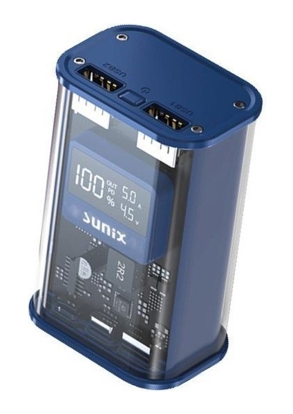 12000 Mah 22.5W Dual USB LED Göstergeli Powerbank Mavi Pb-44
