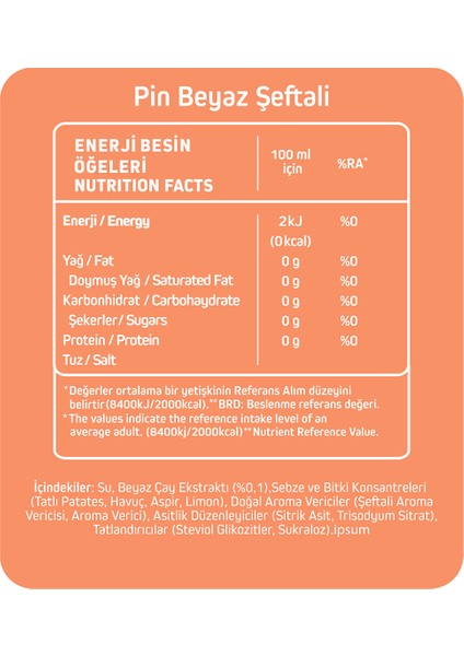 Her Mevsim Beyaz Şeftali & Kış Çayı Şekersiz & Kalorisiz 6 Adet x 1 lt Ice Tea
