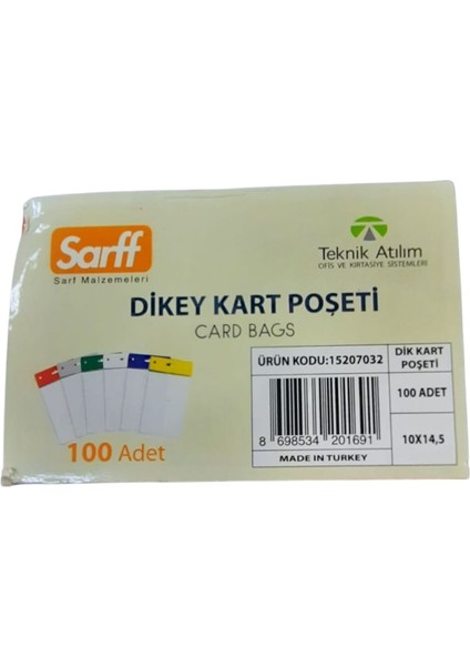 Dikey Şeffaf Kart Poşeti 10X14.5 cm ( 5 Adet ) + Sarff Kart Askı Ipi Mavi Metal Klipsli ( 5 Adet ) Set